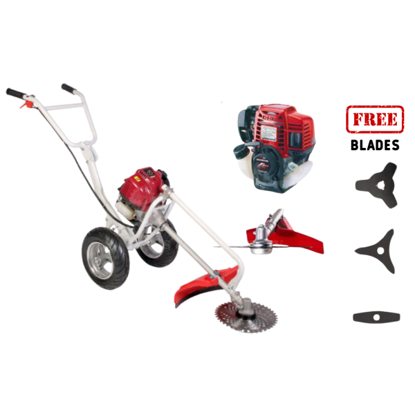 Brush Cutter GX35 (Honda Design, Japan) - Wheeled Trolley + FREE BLADES