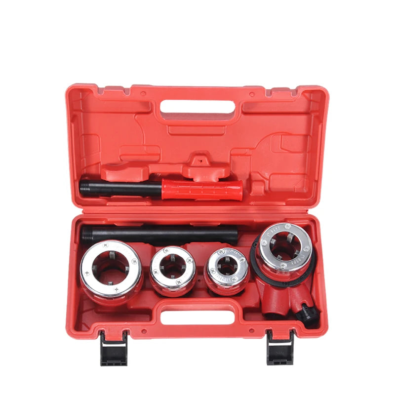 4PCS Ratchet Pipe Threading Set – Manual Steel Thread Repair Tool