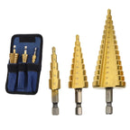 3-Piece HSS Titanium-Coated Step Drill Bit Set – 4mm to 32mm