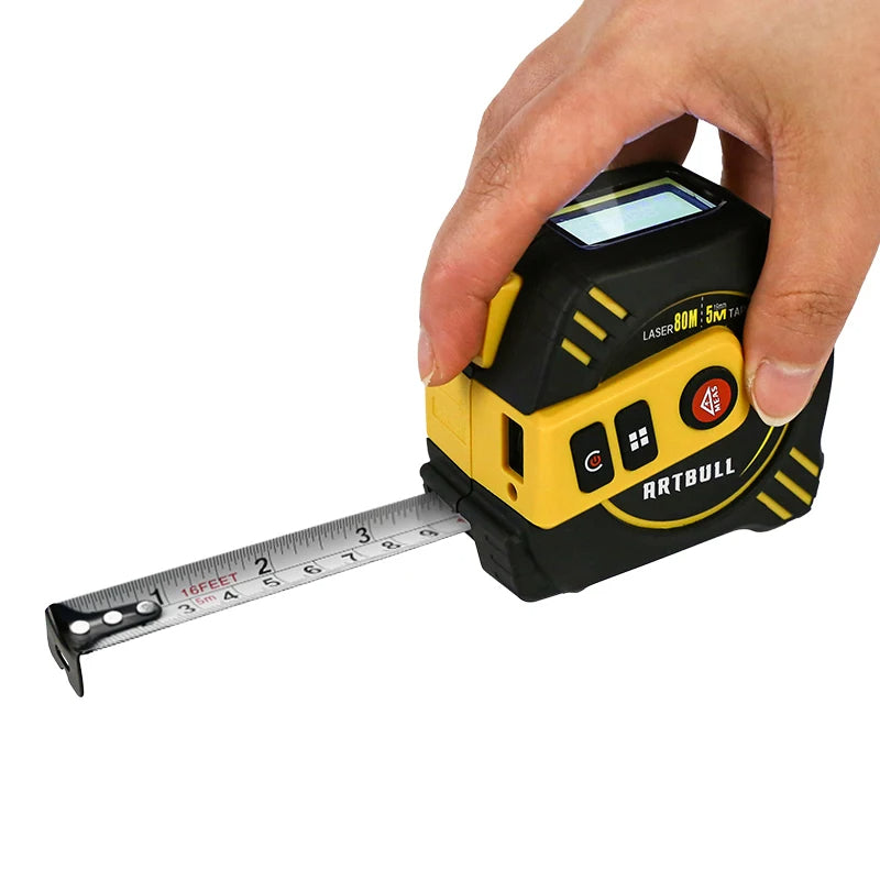 3-in-1 Multifunction Laser Tape — 40 m Laser + 5 m Tape, USB-Rechargeable