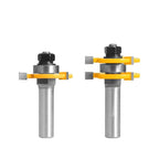 2-Piece Tongue & Groove Router Bit Set – Woodworking Joint Cutter