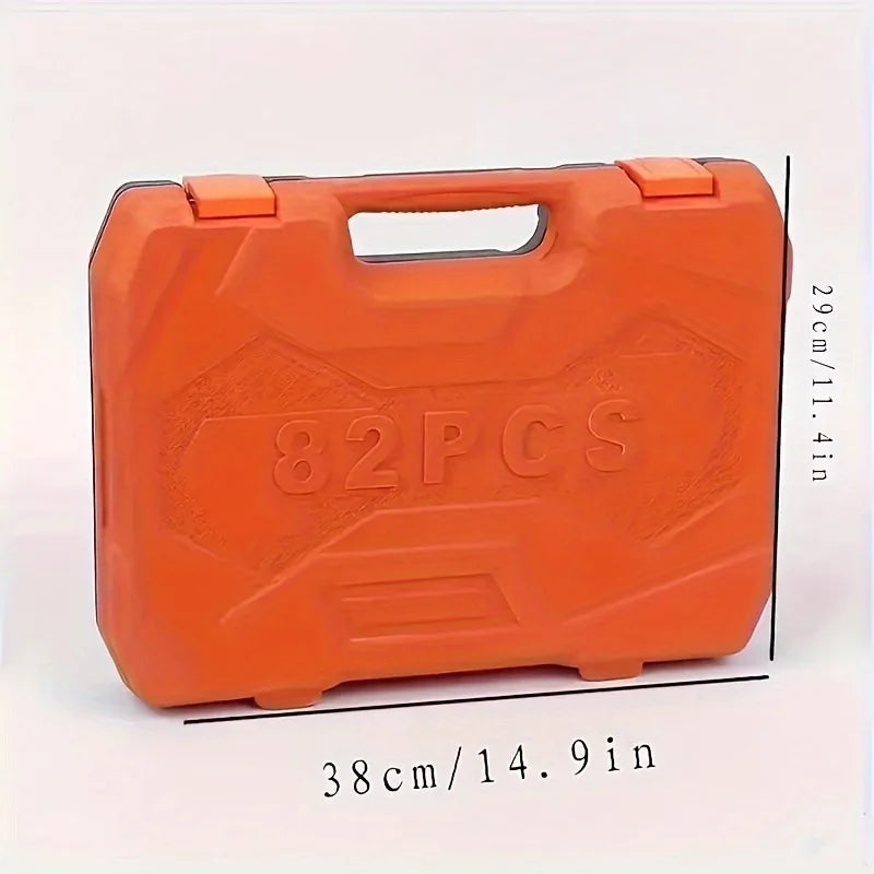 82-Piece Auto Repair Tool Set – Heavy-Duty CR-V Steel | Professional & Household Mechanics Kit