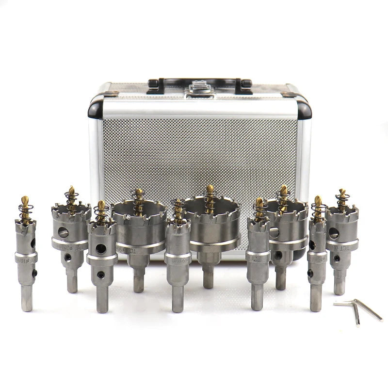 10-Piece TCT Tungsten Carbide Hole Saw Cutter Set