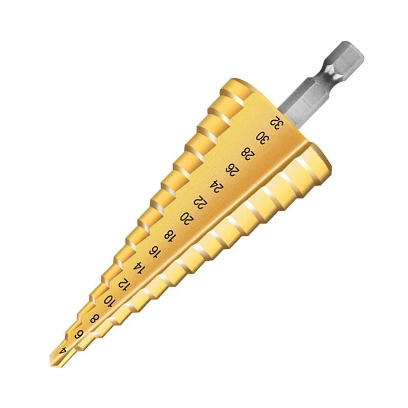 3-Piece HSS Titanium-Coated Step Drill Bit Set – 4mm to 32mm