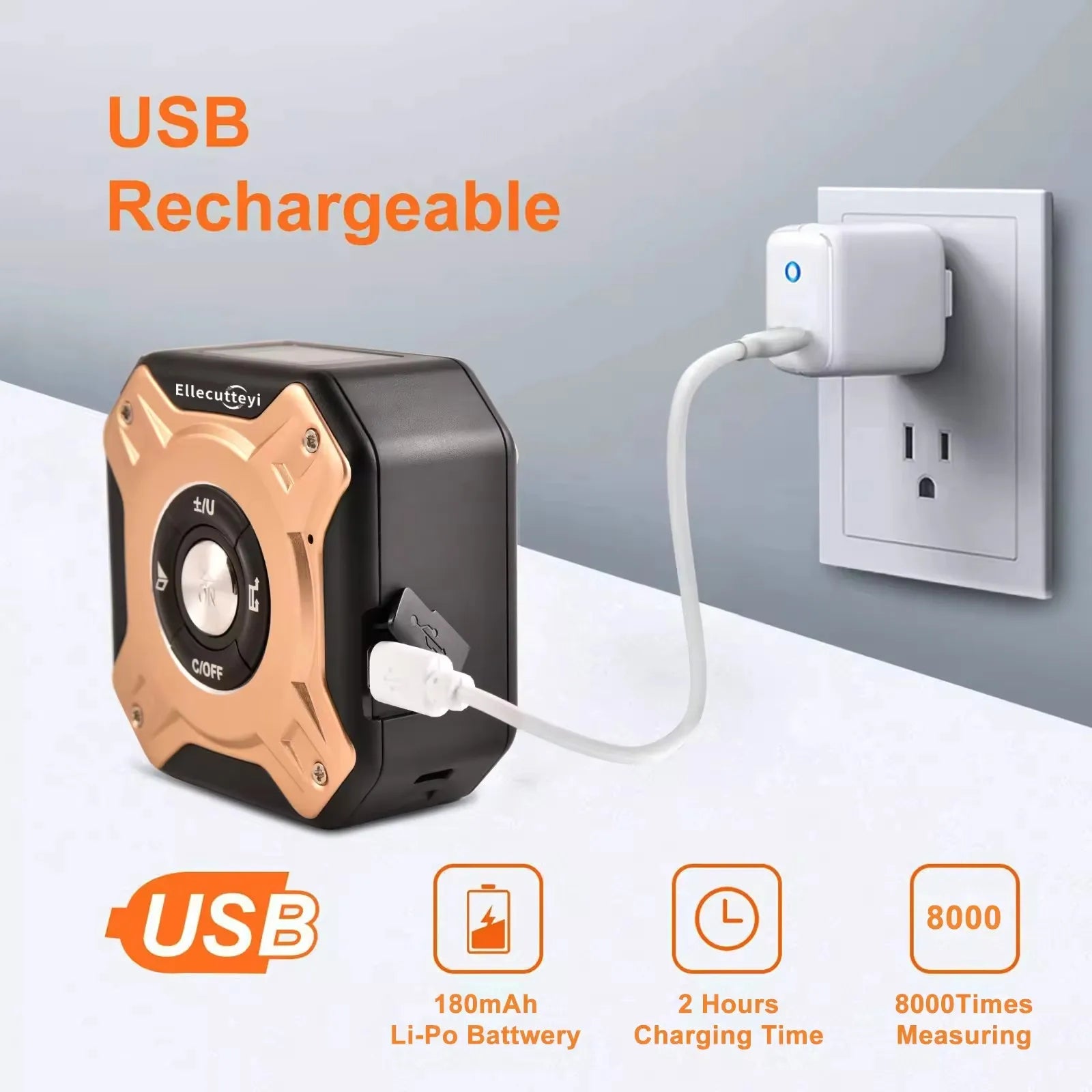 2-in-1 Laser Distance Meter & 5m Tape Measure – USB Rechargeable