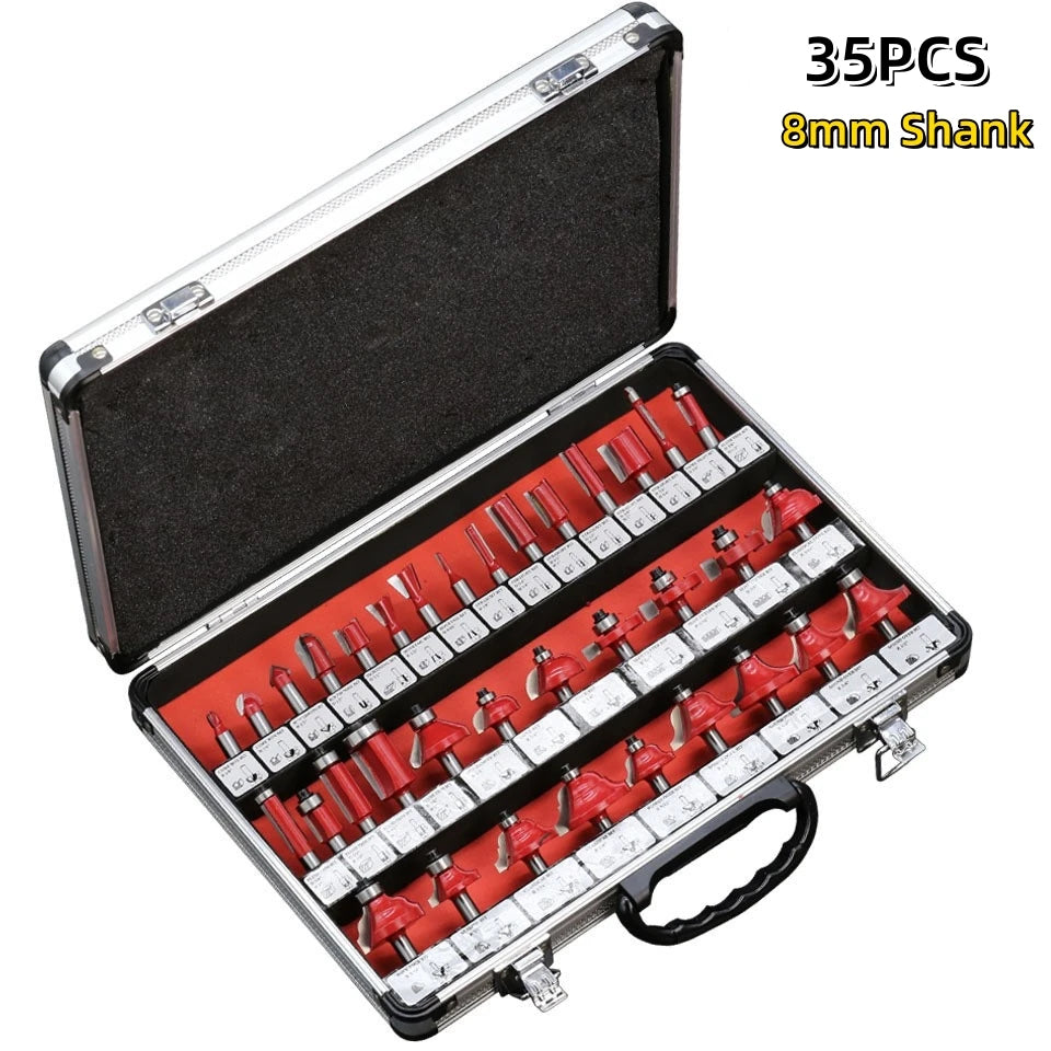Router Bit 35-Piece Set – 8mm Shank
