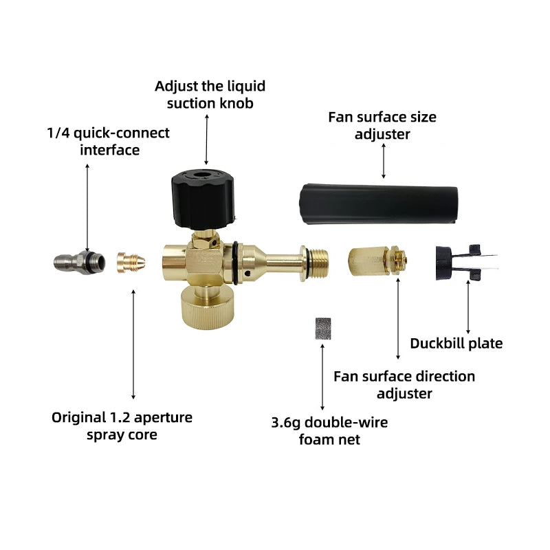 Adjustable Foam Cannon for Pressure Washer – 1/4" Quick Connect
