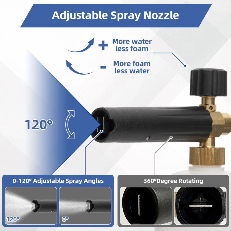 Adjustable Foam Cannon for Pressure Washer – 1/4" Quick Connect