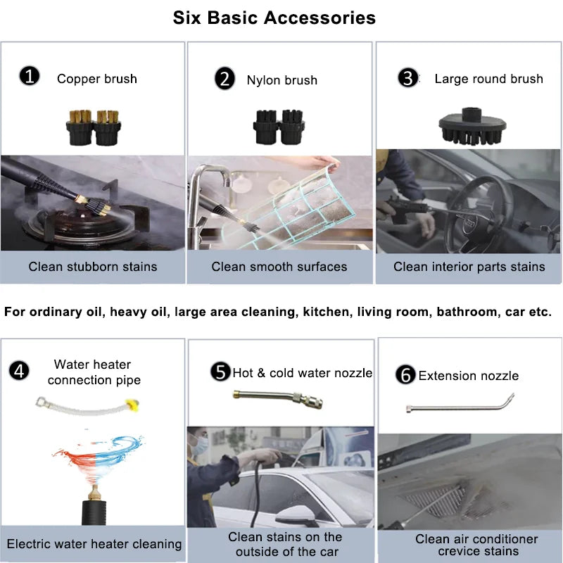 Heavy Duty Multipurpose Pressurized Handheld Portable Steam Cleaner with Jet