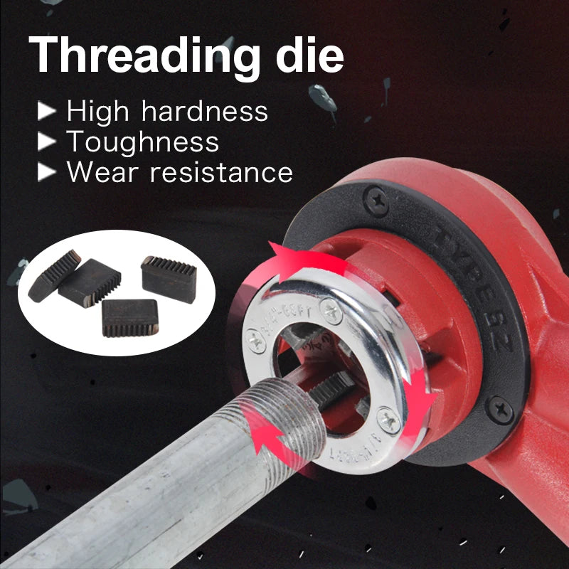 4PCS Ratchet Pipe Threading Set – Manual Steel Thread Repair Tool