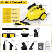 Nunix 2000W Multipurpose Steam Cleaner – 1.8L, 5 Bar