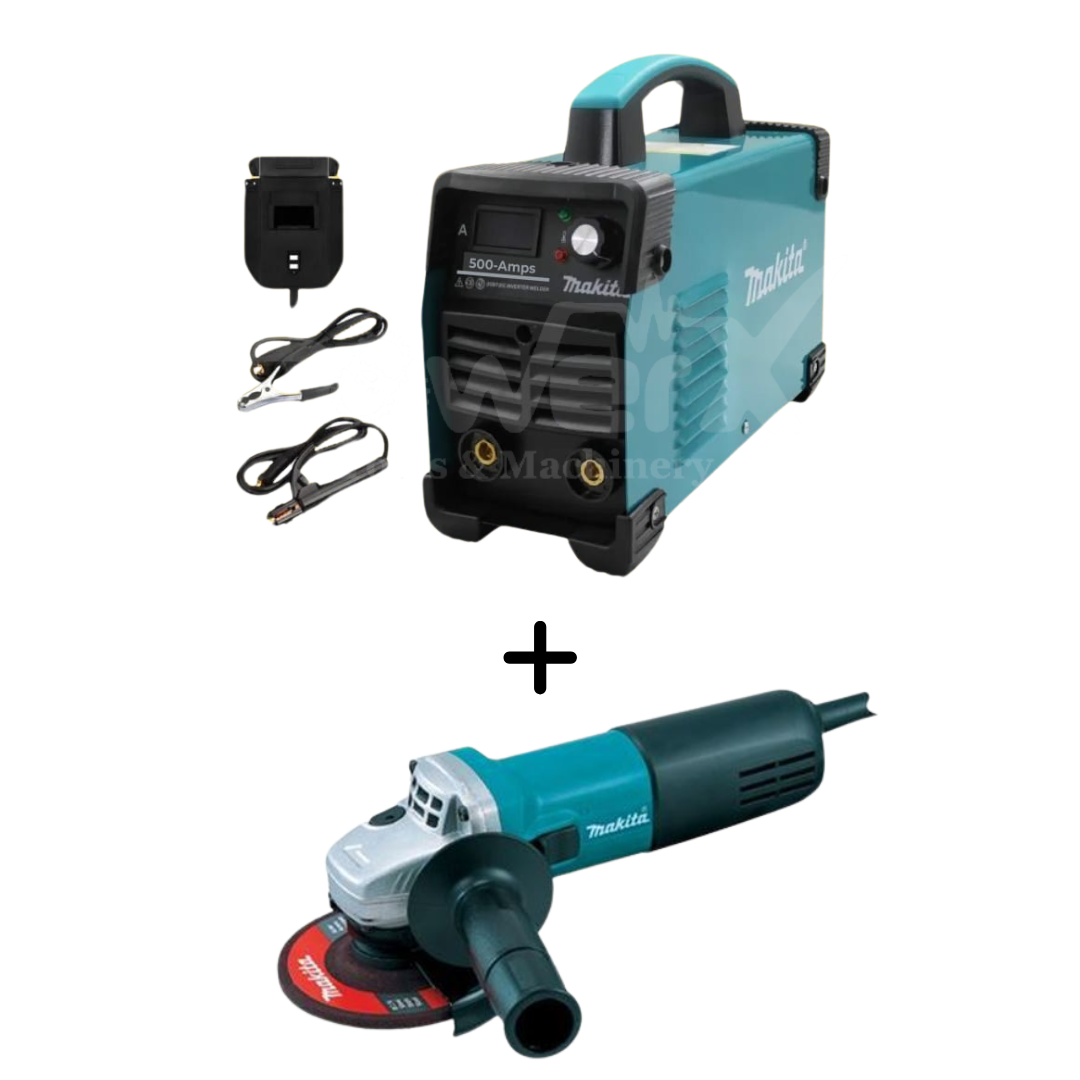 Makita 500A Industrial Welder + Makita 4.5″ Grinder - Pro Bundle