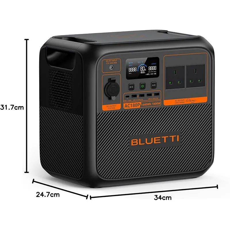 BLUETTI AC180P Portable Power Station – 1800W | 1440Wh