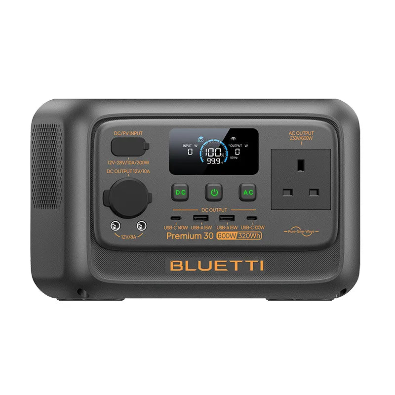 BLUETTI Premium 30 V2 Portable Power Station 600W 320Wh – UK Plug (PR30V2)