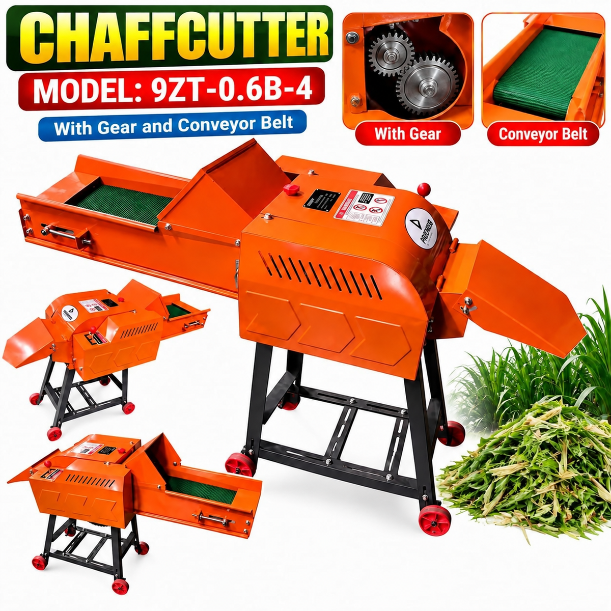 Chaff Cutter Machine with Gear & Conveyor Belt – Japan Technology