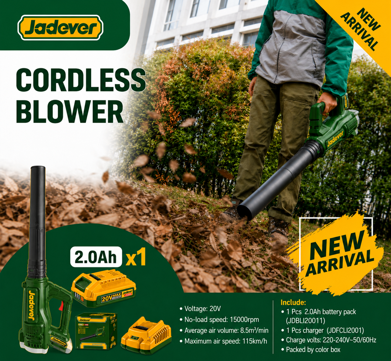 Jadever 20V Cordless Blower