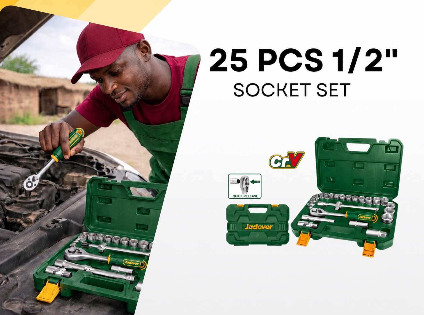 Jadever 25-Piece 1/2-Inch Socket Set