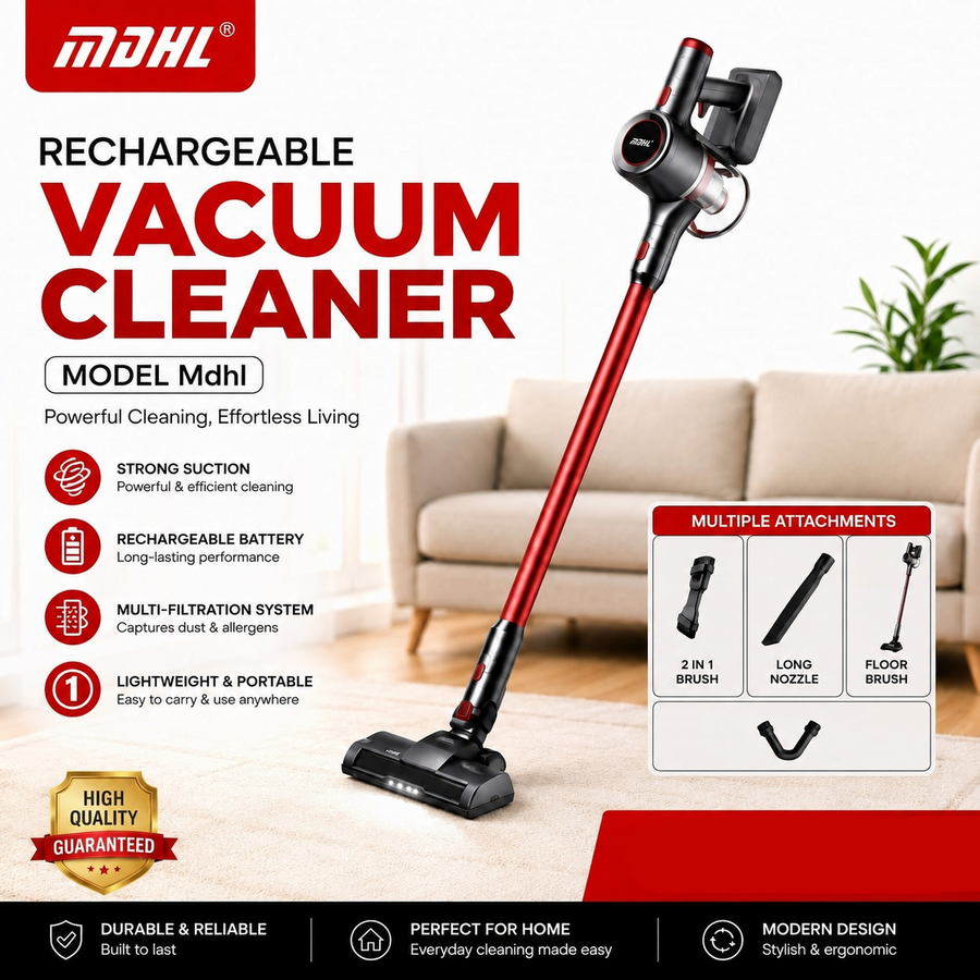 MDHL Rechargeable Cordless Vacuum Cleaner – Lightweight Stick & Handheld Vacuum