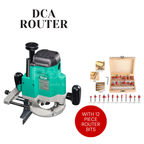 DCA 1850W Plunge Router + 12-Piece Router Bit Kit (Special Offer)