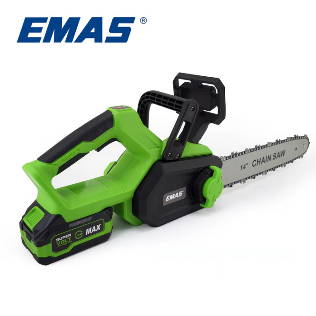 EMAS Cordless Chainsaw – 18–21V High-Speed Battery Chainsaw (14″)