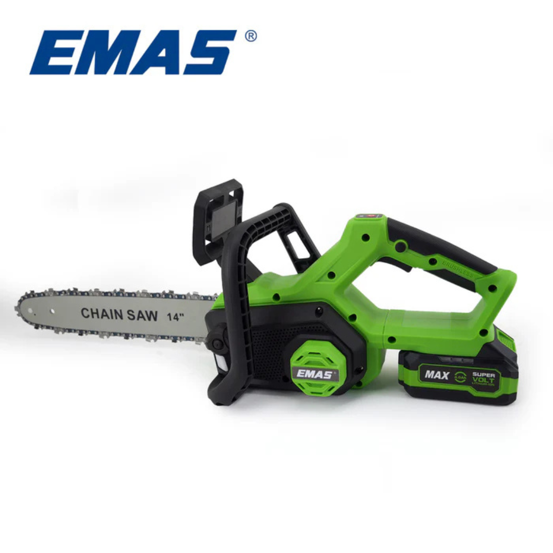 EMAS Cordless Chainsaw – 18–21V High-Speed Battery Chainsaw (14″)