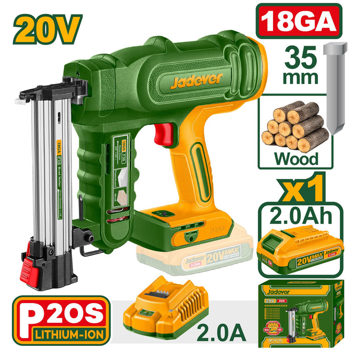 JADEVER 20V Cordless Brad Nailer (18GA)