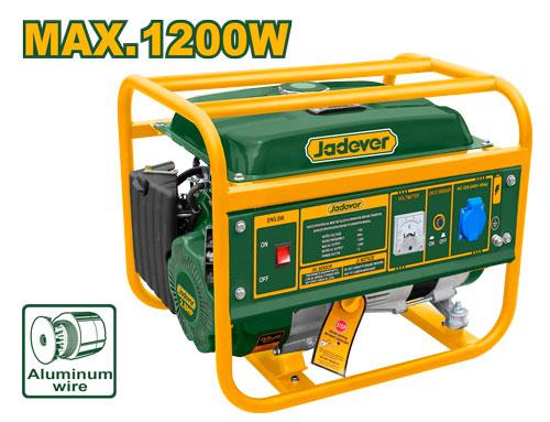 Jadever 1.2kW Portable Gasoline Generator (4-Stroke, 1200W Max)