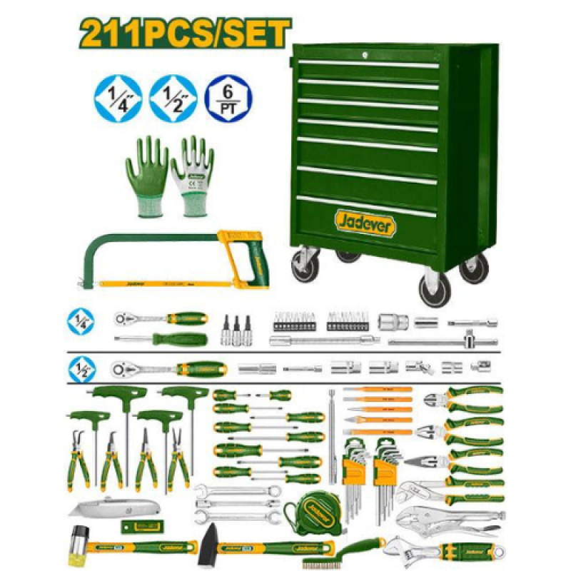 Jadever 211 Pcs 7-Drawer Tool Chest Set JDHS3211