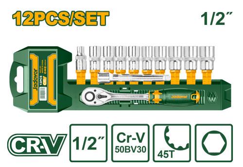 Jadever 12 Pcs 1/2″ Socket Set