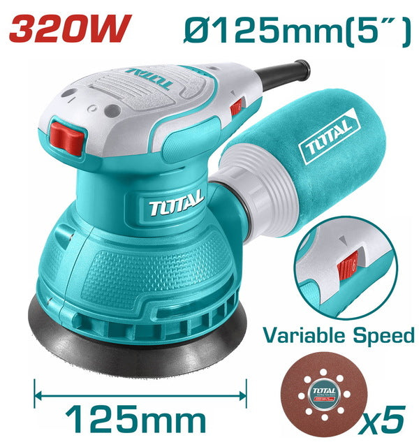 Total TF2131256 – 320W 125mm Variable Speed Random Orbital Sander