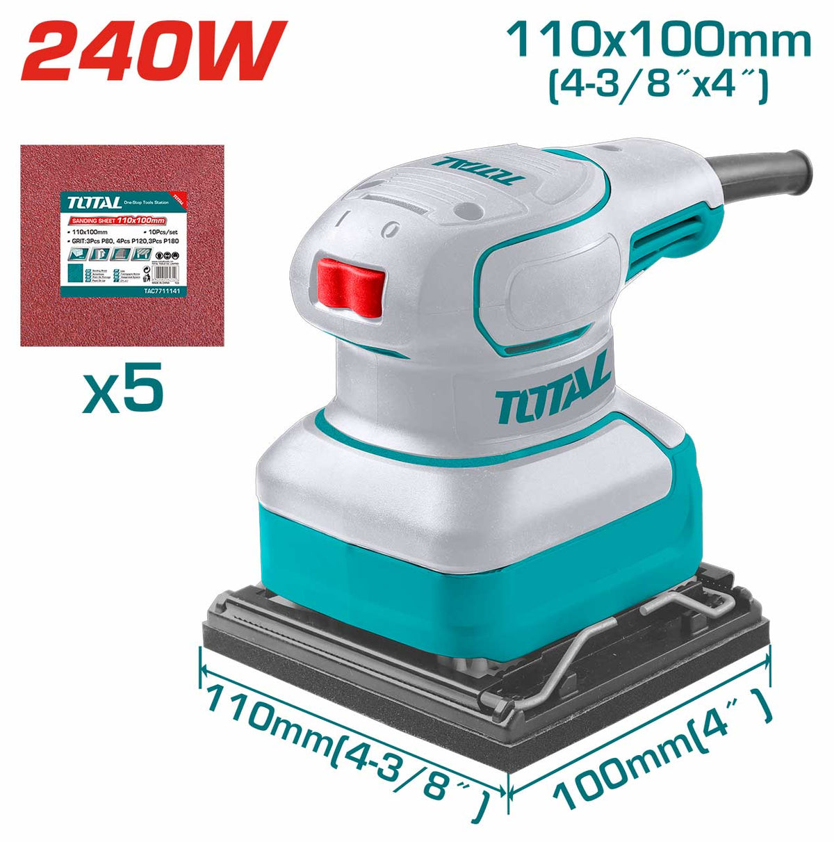 TOTAL TF2241108 240W Finishing Sander