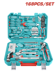 TOTAL 168 PCS Hand Tools Set with Carrying Case (THKTHP21686)