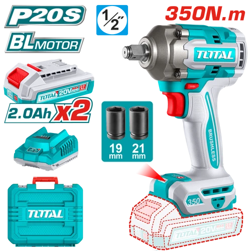 Total Tools TIWLI2035 20V Brushless Cordless Impact Wrench – 350Nm