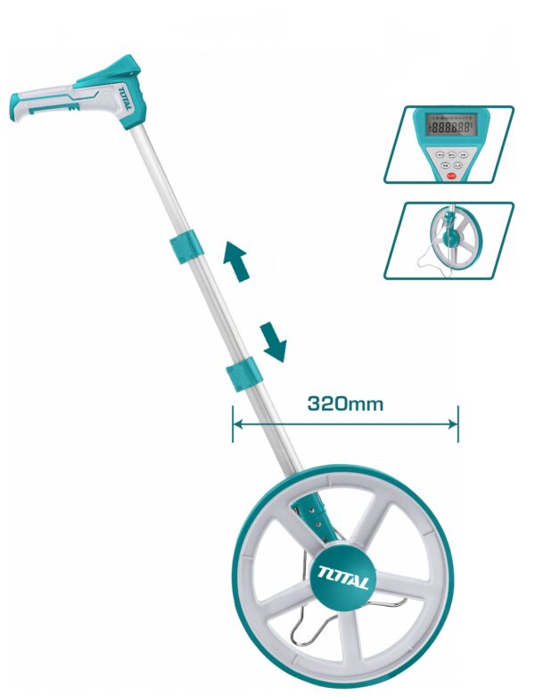 TOTAL Digital Display Measuring Wheel – 0–99,999.9m