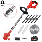 Cordless Brush Cutter — 96V System, 2 Batteries, Multi-Blade Kit
