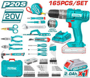 TOTAL 20V P20S Cordless Drill Set – 165PCS Complete Kit