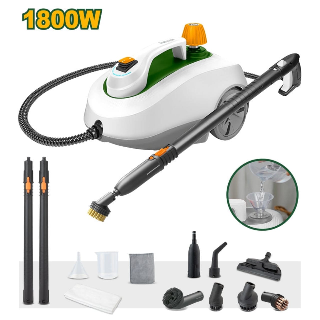 Jadever 1800W High-Pressure Steam Cleaner (Multi-Purpose Deep Cleaning Machine)