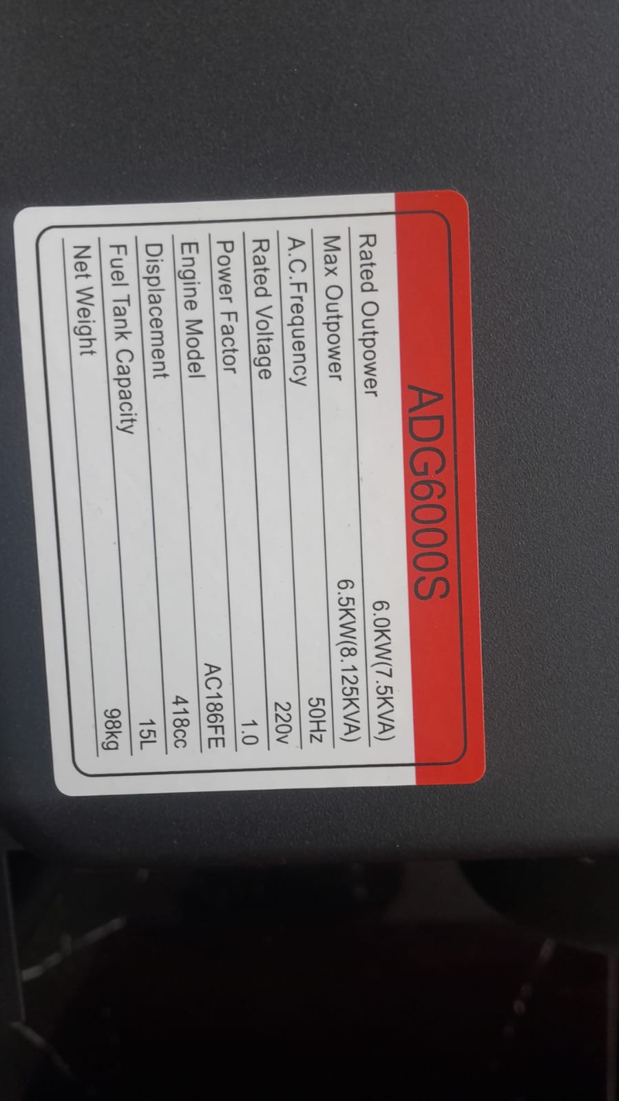 Aico ADG6000S Diesel Open Type Generator