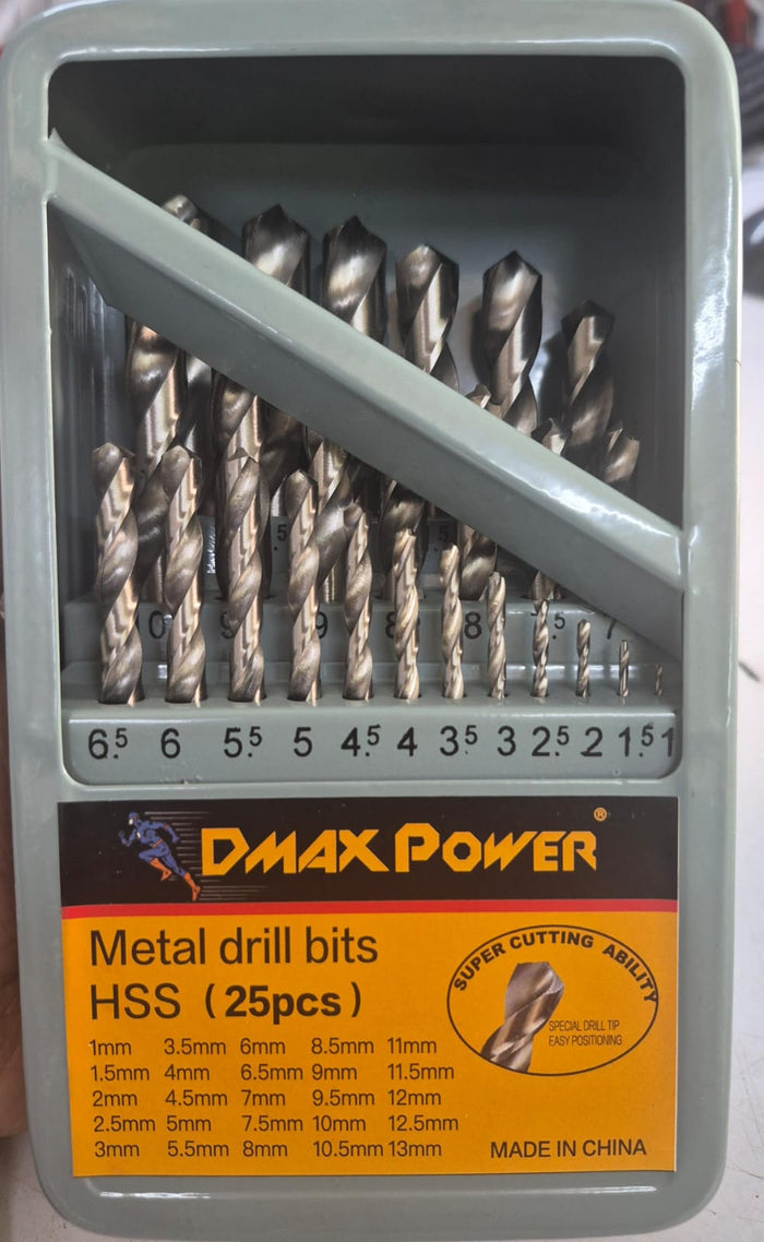 DMAX Power HSS Metal Drill Bit Set – 25 Pieces