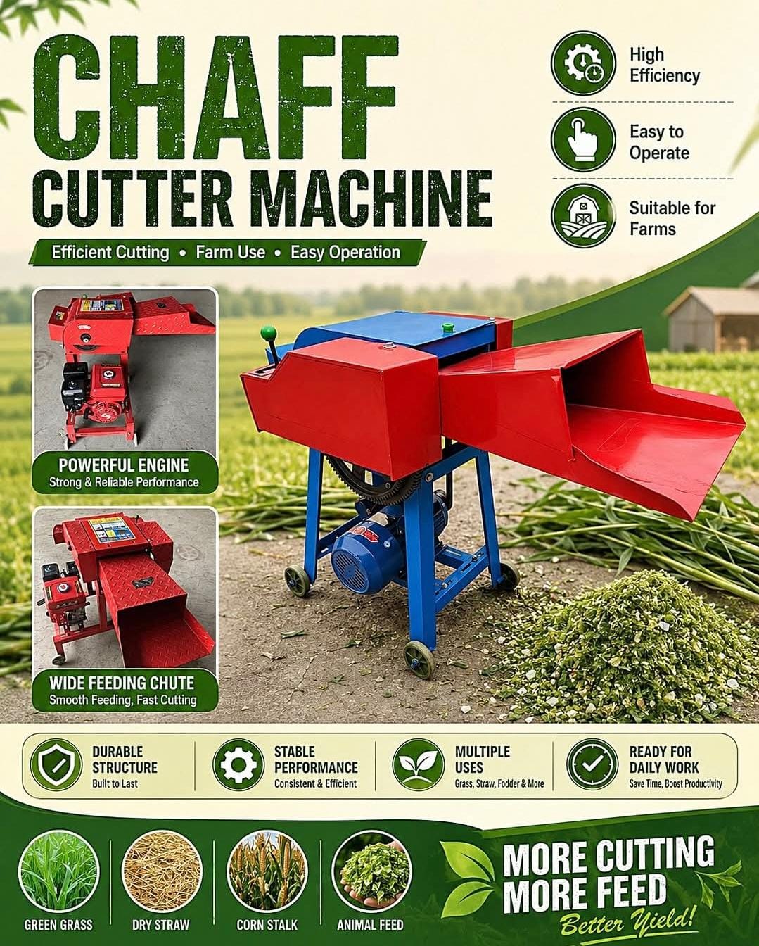 Chaff Cutter Machine – Motor or Engine Option