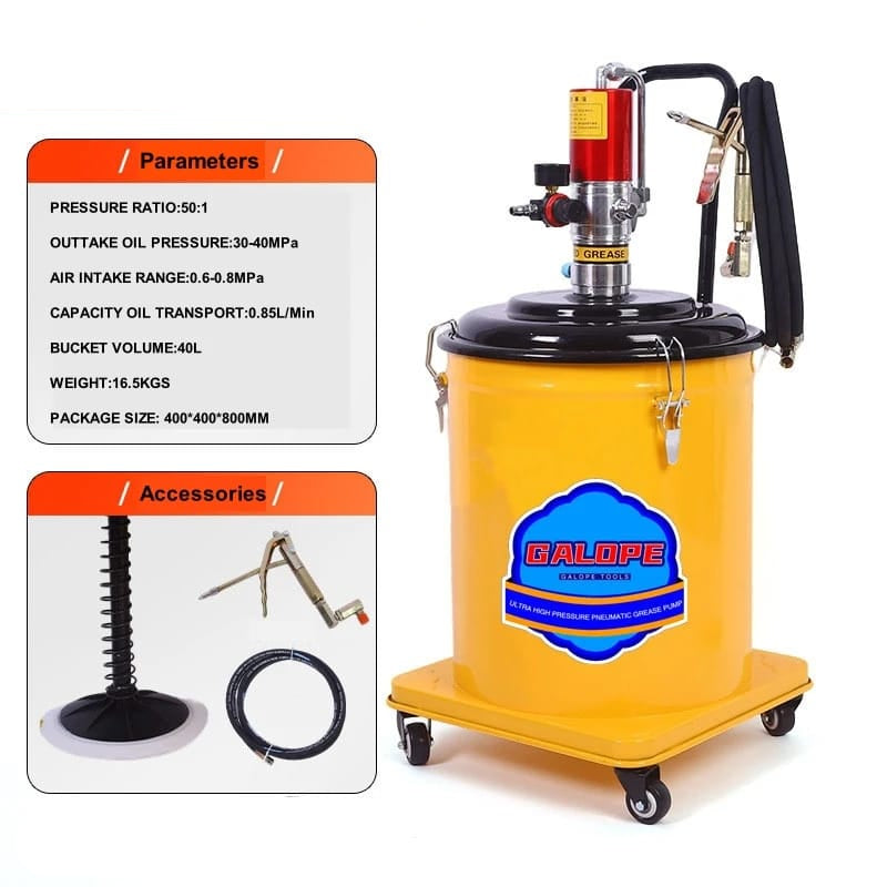 Pneumatic Grease Pump / Air-Operated Grease Gun – 12L, 20L & 40L
