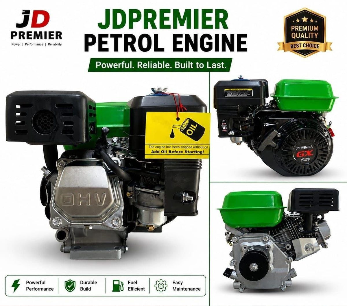 JD Premier 8HP Petrol Engine