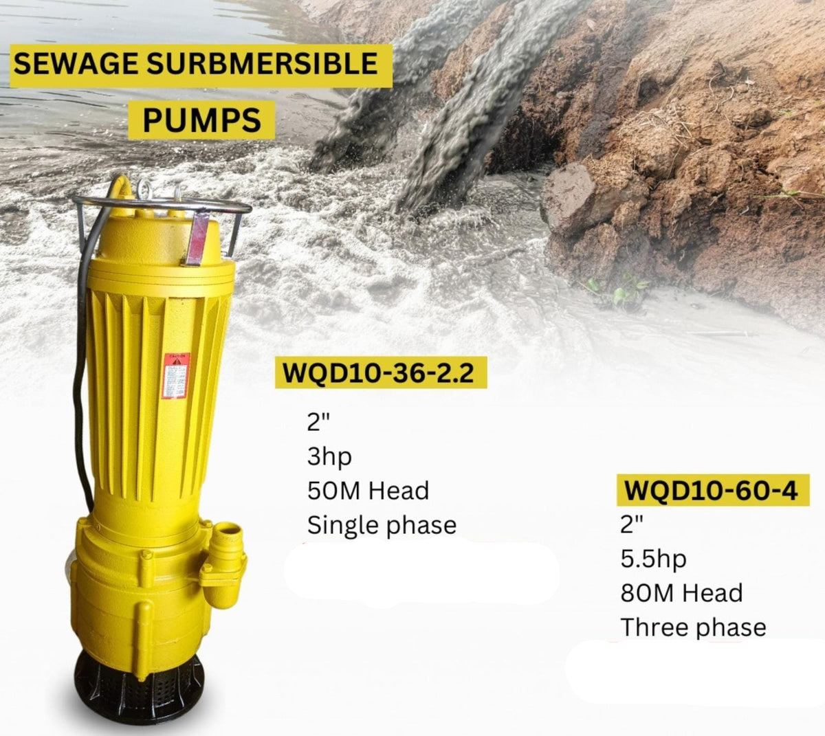 Sewage Submersible / Mining Pumps – 3HP & 5.5HP
