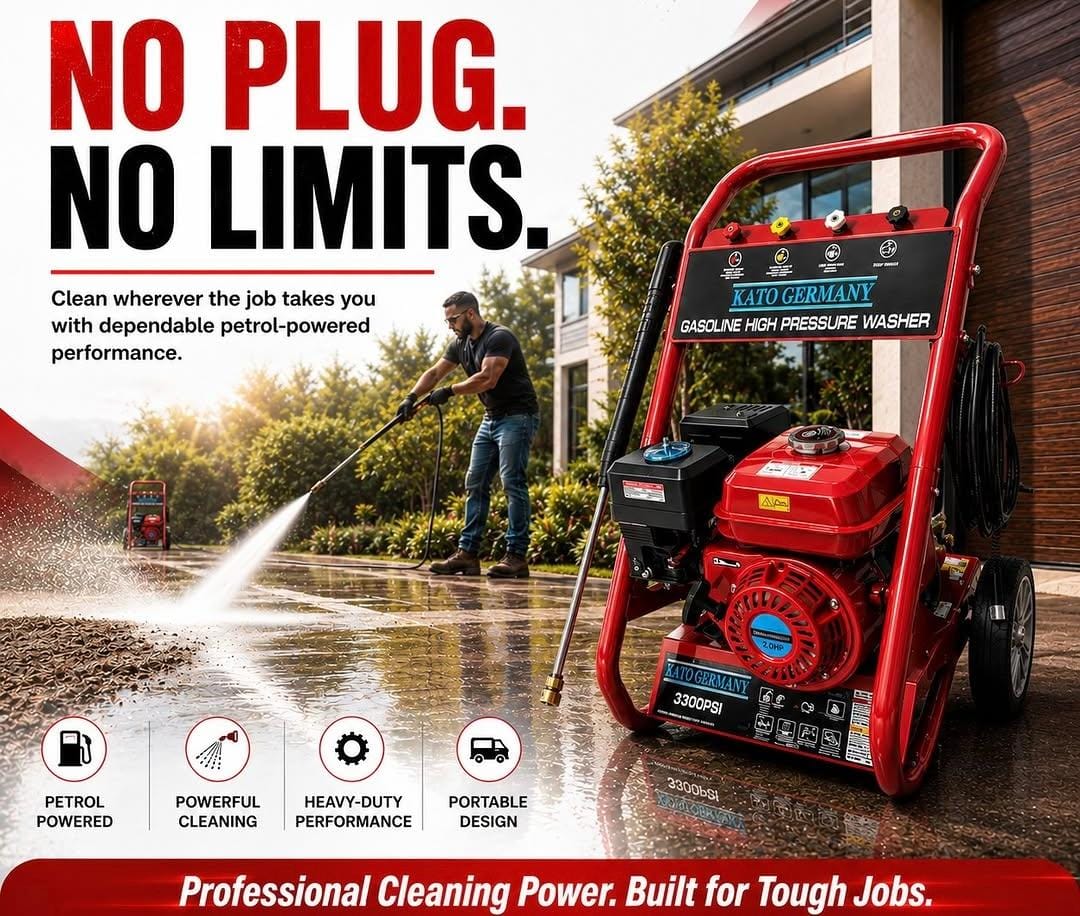 Kato Germany 3300 PSI Petrol High Pressure Washer