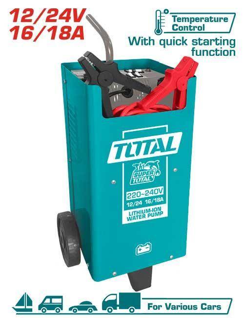 TOTAL 12V / 24V Battery Charger with Quick Start – 16A / 18A
