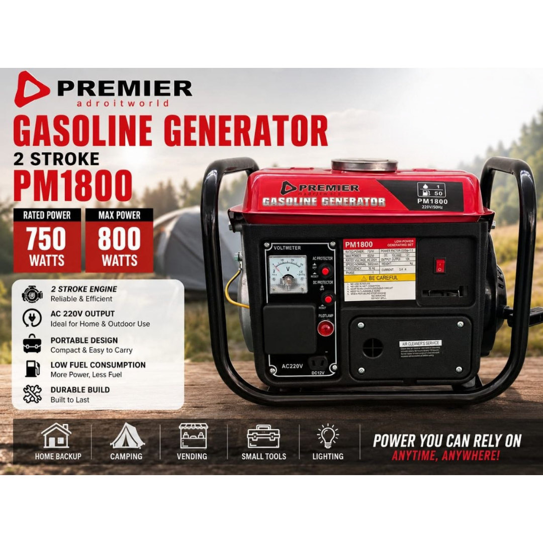 Premier PM1800 750W 2-Stroke Gasoline Generator
