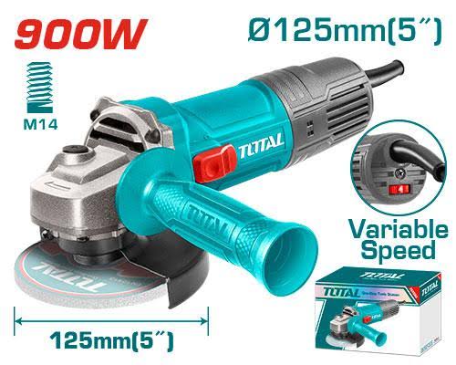 Total 900W 125mm Variable-Speed Angle Grinder – TG109125565