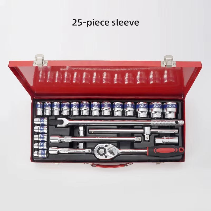 25-Piece CR-V Universal Socket Ratchet Set (Heavy-Duty)