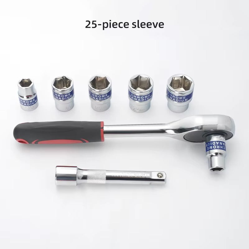 25-Piece CR-V Universal Socket Ratchet Set (Heavy-Duty)