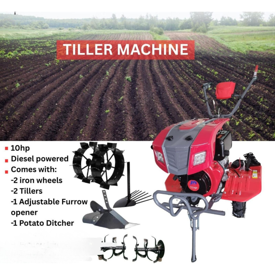 10HP Diesel Tiller Machine (Complete Farming Kit)